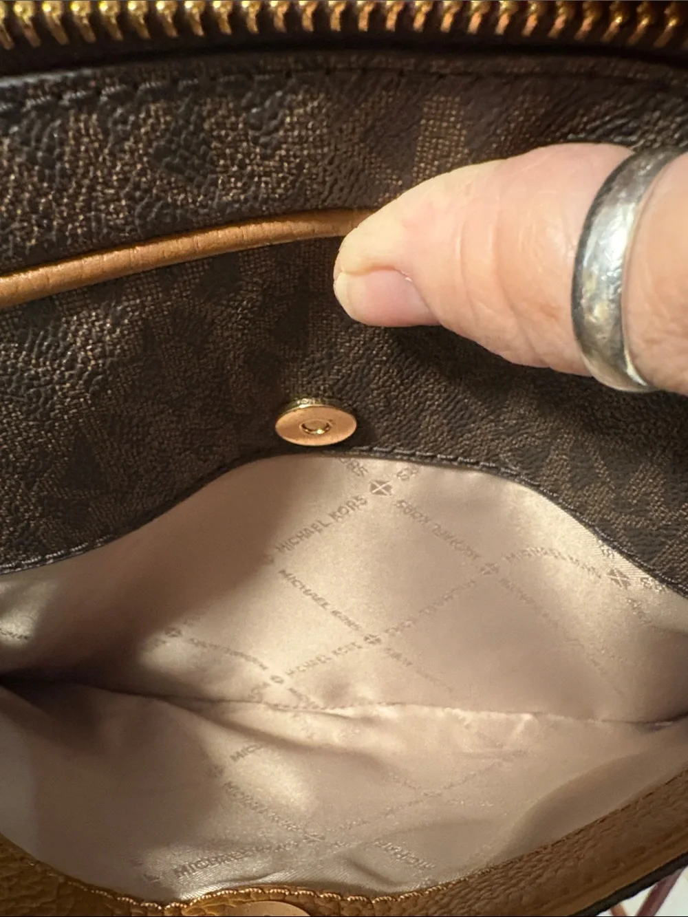 Michael Kors Brown Logo Crossbody with Gold Accent. Very good condition